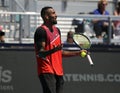 Professional tennis player Nick Kyrgios of Australia in action during his 2022 Miami Open round of 16 match Royalty Free Stock Photo