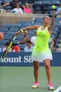 Professional tennis player Roberta Vinci of Italy in action during her first round match at US Open 2016