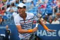 Professional tennis player Tomas Berdych from Czech Republic during US Open 2014 round 3 match Royalty Free Stock Photo