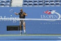 Professional tennis player Tomas Berdych practices for US Open 2014 at Billie Jean King National Tennis Center Royalty Free Stock Photo