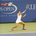 Professional tennis player Zarina Diyas during second round match at US Open 2014