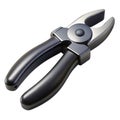 Close up view of a pair of black handled combination pliers against a white background Royalty Free Stock Photo
