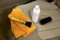 Professional tools and cosmetics for car detailing and cleaning service