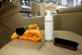 Professional tools and cosmetics for car detailing and cleaning service