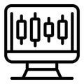 Professional trader screen icon, outline style