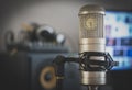 Professional tube condenser microphone. Royalty Free Stock Photo