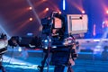 A television camera on the recording of a concert Royalty Free Stock Photo