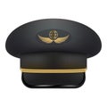 Professional Uniform Cap For Pilot. Headdress Civil Aircraft Pilots Isolated On A White Background. Vector Illustration.