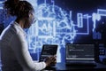 IT professional updating AI systems Royalty Free Stock Photo