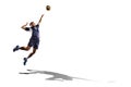 Professional valleyball player isolated on white Royalty Free Stock Photo