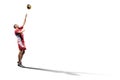 Professional valleyball player isolated on white Royalty Free Stock Photo