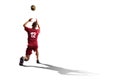 Professional valleyball player isolated on white Royalty Free Stock Photo