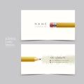 Professional vector business card set with pencil