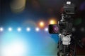 Professional video camera on background Royalty Free Stock Photo