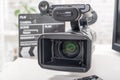 Professional video camera with a clapperboard Royalty Free Stock Photo