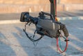 Professional video camera on crane Royalty Free Stock Photo