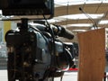 Professional Video Camera ready for Conference Broadcasting Royalty Free Stock Photo