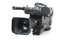 Professional video camera for TV productions isolated on a white