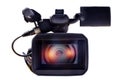 Professional video camera on a white background Royalty Free Stock Photo