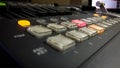 Professional video mixing console with buttons