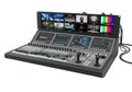 Professional video production switcher console with multiple screens and controls for live broadcasting Royalty Free Stock Photo