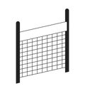 Professional volleyball net with poles monochrome flat vector object Royalty Free Stock Photo