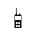 Professional Walkie Talkie Portable Radio. Flat Vector Icon illustration. Simple black symbol on white background. Professional