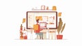 Professional Web Designer Creating Website Layout. Development, Graphics, Creative Design Process.