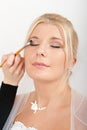 Professional wedding make-up is made to bride Royalty Free Stock Photo