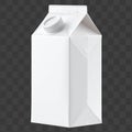 Professional White Milk Carton Packaging Mockup With Blank Surface And Realistic Texture Isolated On A Transparent Background Royalty Free Stock Photo