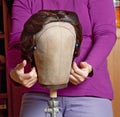 Professional Wig Maker Working Royalty Free Stock Photo