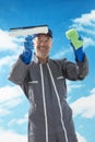 Professional window cleaner Royalty Free Stock Photo