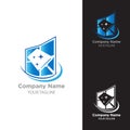 Professional window cleaning washing service and household maintenance vector logo design