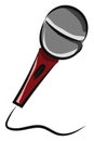Professional wired microphone, vector or color illustration
