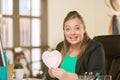 Professional Woman Reacting Positively to Valentine Royalty Free Stock Photo