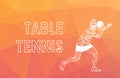 Table tennis player triangle polygonal low poly vector illustration