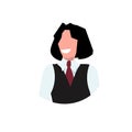 Professional woman waitress in uniform face avatar restaurant staff professional occupation concept female cartoon