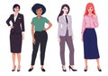professional women: vector illustration of office female employees