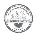 Professional wood craft services stamp. Wood craft logo. Wood works professional service.