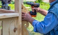 Professional work with power tools responsible master Royalty Free Stock Photo