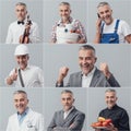 Professional workers collage Royalty Free Stock Photo