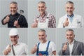 Professional workers collage Royalty Free Stock Photo