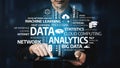 Professional working with data analytics and big data concepts in the digital environment, showcasing technology and Royalty Free Stock Photo