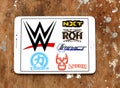 Professional wrestling shows and federations logos and icons like wwe, nxt