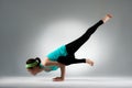 Professional yoga dancer display powerful force