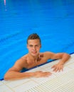 Professional young swimmer in the pool