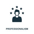 Professionalism icon. Monochrome sign from corporate development collection. Creative Professionalism icon illustration