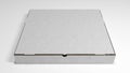 Pizza box packaging design template white corrugate angle 2