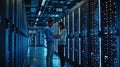 The professionals in datacenter. AI generated Royalty Free Stock Photo