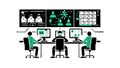 IT Professionals Working, Cybersecurity Team Vector Illustration, vector design Generative AI Royalty Free Stock Photo